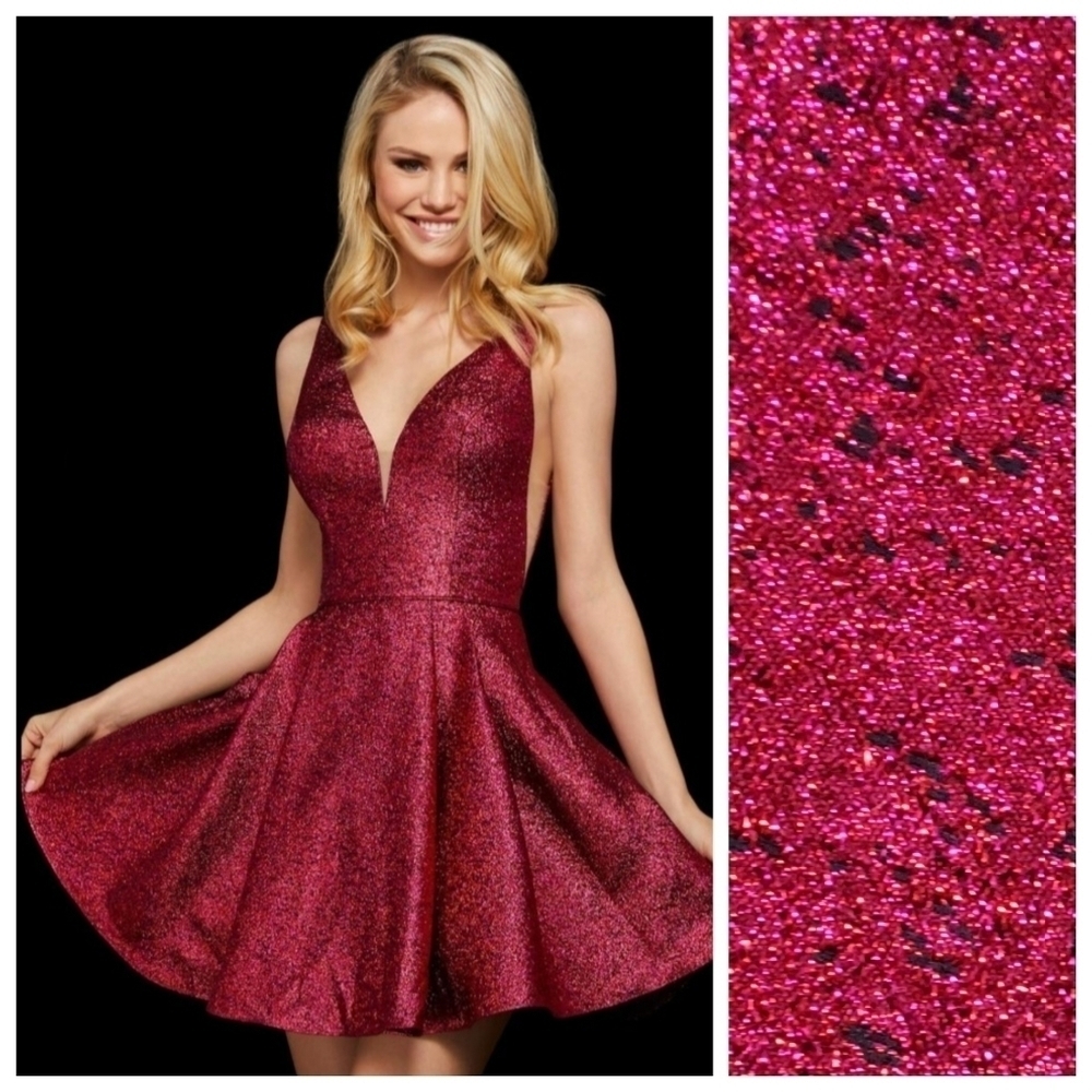 SHERRI Hill 8 Fit & Flare Brocade Dress